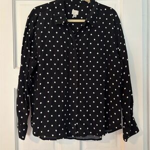 a new day Black Polka Dot Button-Down Shirt